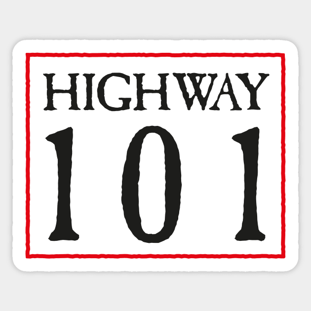 Highway 101 (black) Sticker by conform